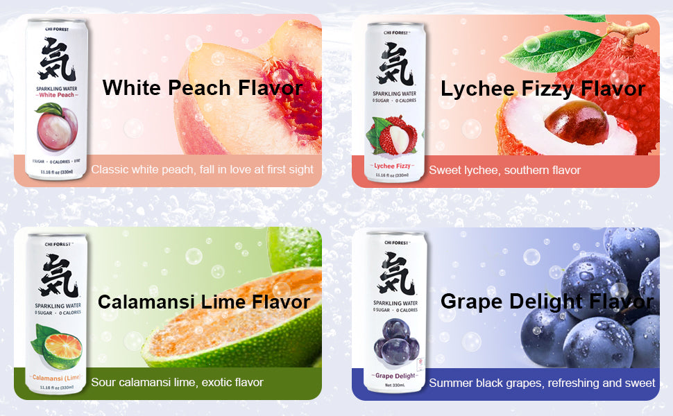 GF Sparkling Water Mix (White Peach & Lychee Fizzy & Grape Delight& Calamansi Lime)